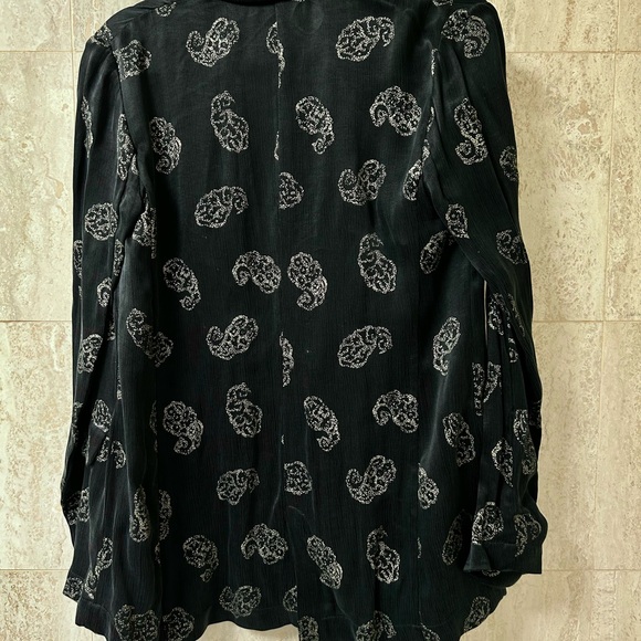 Zara Printed Satin Blazer (Small) - Black/Gold - Picture 3 of 3